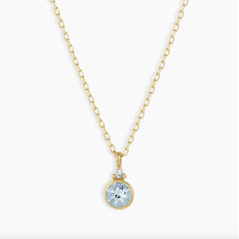 Gorjana 14K Aquamarine and Diamond Birthstone Necklace - Picture 5 of 7